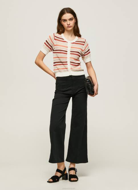 multi cárdigan de algodón con estampado de rayas Pepe Jeans 06X4235 mujer - Imagen 2