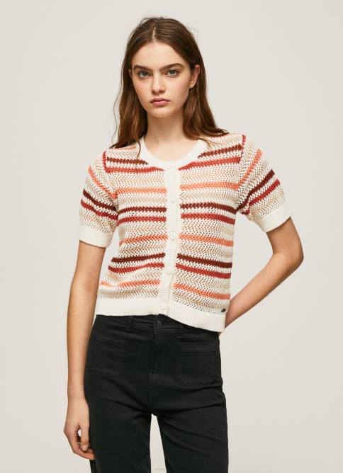 multi cárdigan de algodón con estampado de rayas Pepe Jeans 06X4235 mujer - Imagen 1