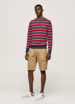 multi jersey de algodón con estampado de rayas Pepe Jeans 06X4861 hombres - Imagen 2