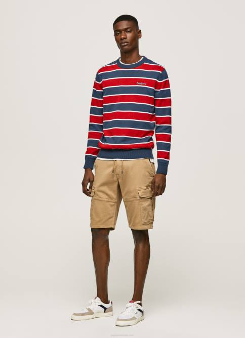 multi jersey de algodón con estampado de rayas Pepe Jeans 06X4861 hombres - Imagen 2