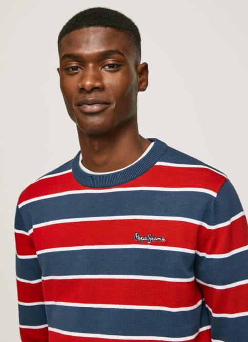 multi jersey de algodón con estampado de rayas Pepe Jeans 06X4861 hombres - Imagen 3