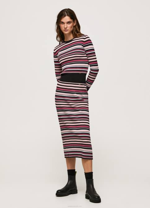 multi jersey de rayas con cuello redondo Pepe Jeans 06X4261 mujer - Imagen 2