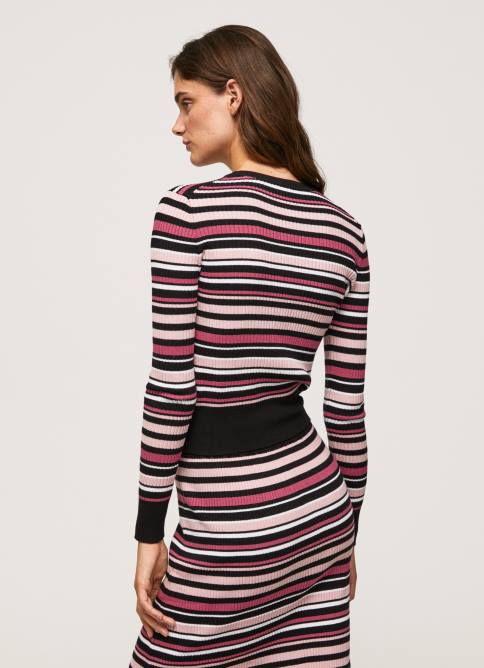 multi jersey de rayas con cuello redondo Pepe Jeans 06X4261 mujer - Imagen 4