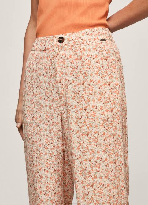 multi pantalones rectos con estampado floral Pepe Jeans 06X4314 mujer - Imagen 4