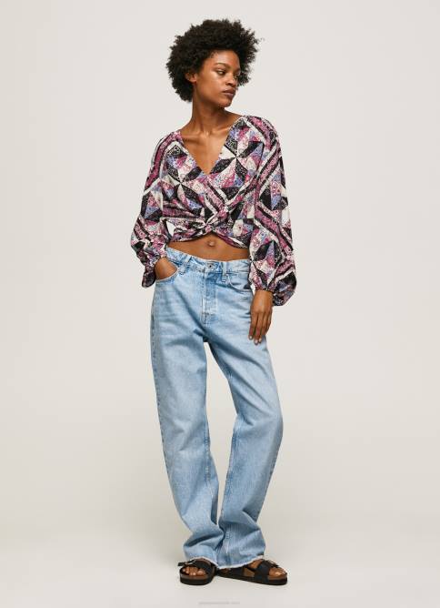 multi top corto con estampado de cachemira Pepe Jeans 06X4377 mujer - Imagen 2