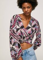 multi top corto con estampado de cachemira Pepe Jeans 06X4377 mujer - Imagen 3