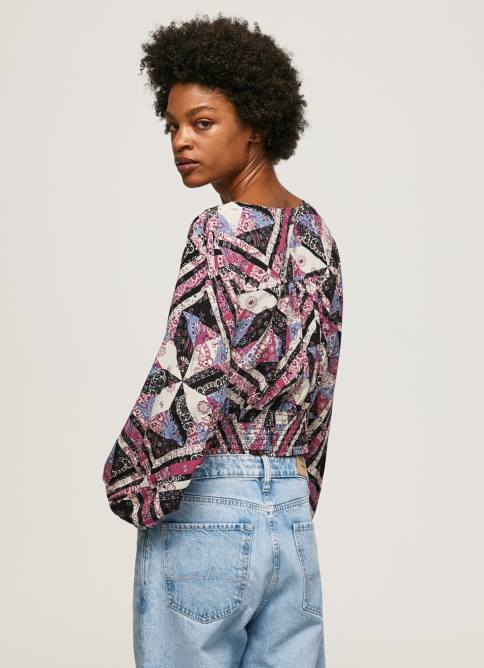 multi top corto con estampado de cachemira Pepe Jeans 06X4377 mujer - Imagen 4