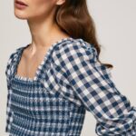 multi top corto con estampado de cuadros Pepe Jeans 06X4370 mujer