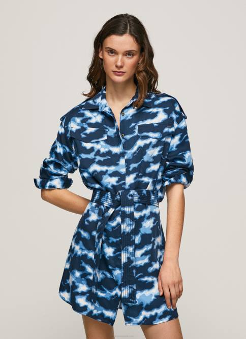multi vestido camuflaje corto burnet Pepe Jeans 06X4173 mujer - Imagen 2