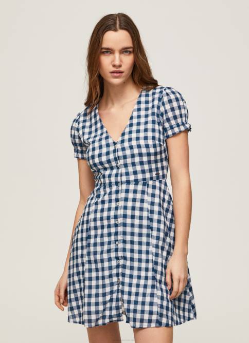 multi_vestido_estampado_a_cuadros_pepe_jeans_06x4184_mujer.jpg multi vestido estampado a cuadros Pepe Jeans 06X4184 mujer - Imagen 1