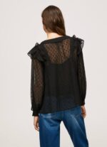 negro blusa plumeti semitransparente Pepe Jeans 06X4328 mujer - Imagen 4
