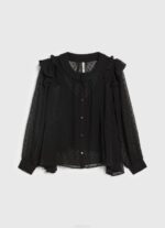 negro blusa plumeti semitransparente Pepe Jeans 06X4328 mujer - Imagen 5