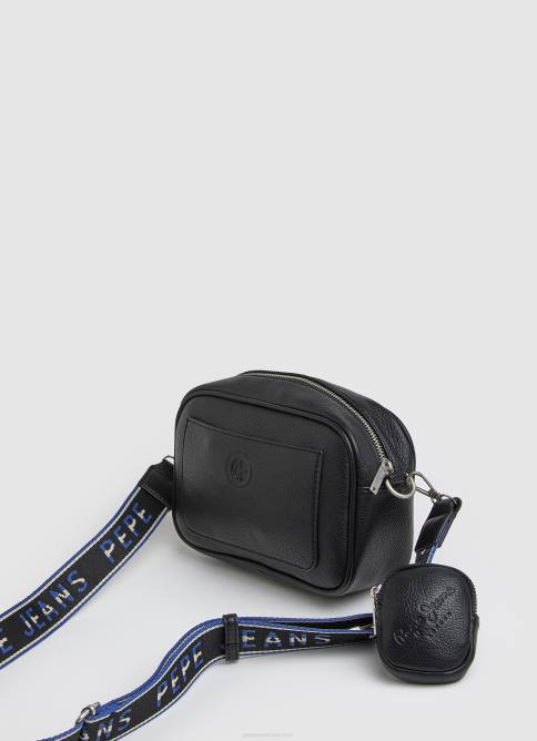 negro bolsa crossbody con logo en relieve Pepe Jeans 06X4713 mujer - Imagen 2