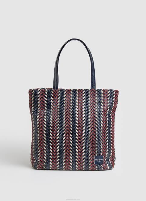 negro bolso bombonera de macramé y paja Pepe Jeans 06X4741 mujer - Imagen 4