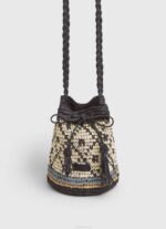 negro bolso bombonera de paja Pepe Jeans 06X4719 mujer - Imagen 2