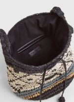 negro bolso bombonera de paja Pepe Jeans 06X4719 mujer - Imagen 4
