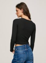 negro camiseta asimétrica de manga larga Pepe Jeans 06X4405 mujer - Imagen 3