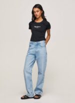 negro camiseta básica con logo Pepe Jeans 06X4400 mujer - Imagen 3