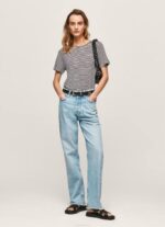negro camiseta con estampado de rayas Pepe Jeans 06X4459 mujer - Imagen 2