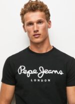 negro camiseta de manga corta de algodón Pepe Jeans 06X41003 hombres