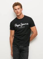 negro camiseta de manga corta de algodón Pepe Jeans 06X41003 hombres - Imagen 3
