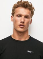 negro camiseta de manga larga de algodón Pepe Jeans 06X41008 hombres