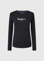negro camiseta de manga larga de algodón Pepe Jeans 06X4471 mujer - Imagen 5