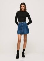 negro camiseta de manga larga de canalé Pepe Jeans 06X4407 mujer - Imagen 2