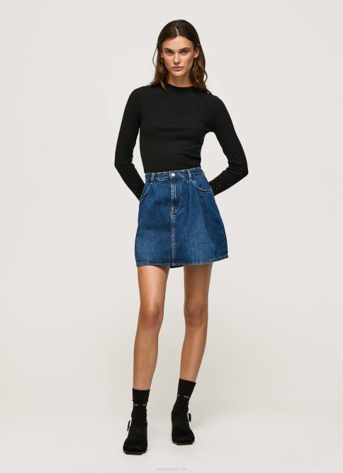 negro camiseta de manga larga de canalé Pepe Jeans 06X4407 mujer - Imagen 2