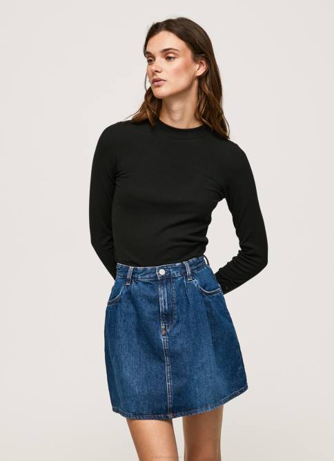 negro_camiseta_de_manga_larga_de_canale_pepe_jeans_06x4407_mujer.jpg negro camiseta de manga larga de canalé Pepe Jeans 06X4407 mujer - Imagen 1