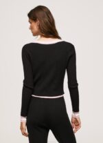 negro cárdigan de canalé con cuello en V Pepe Jeans 06X4264 mujer - Imagen 4