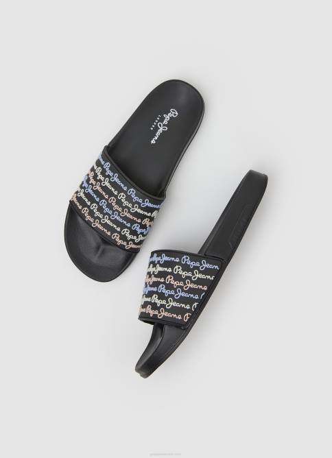 negro chanclas de playa con juego deslizante Pepe Jeans 06X4692 mujer - Imagen 2