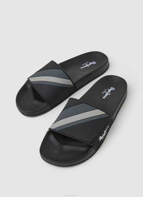negro chanclas de playa con textura deslizante Pepe Jeans 06X41263 hombres - Imagen 3