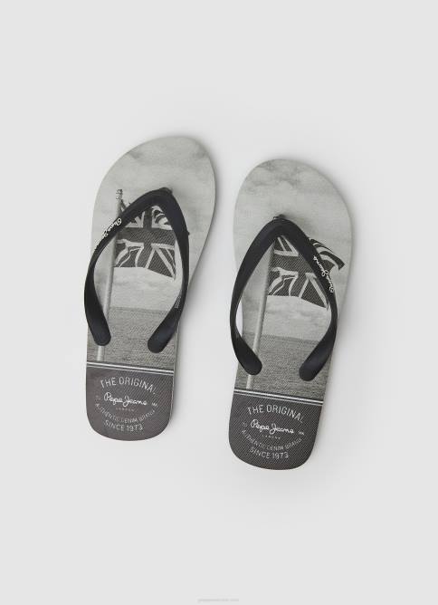 negro chanclas de playa de mar de ballenas Pepe Jeans 06X41262 hombres - Imagen 2