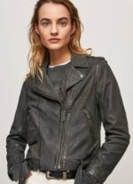 negro chaqueta biker de piel de cordero Pepe Jeans 06X4114 mujer - Imagen 3