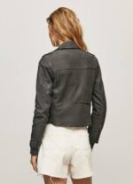 negro chaqueta biker de piel de cordero Pepe Jeans 06X4114 mujer - Imagen 4