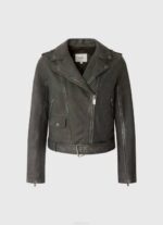 negro chaqueta biker de piel de cordero Pepe Jeans 06X4114 mujer - Imagen 5