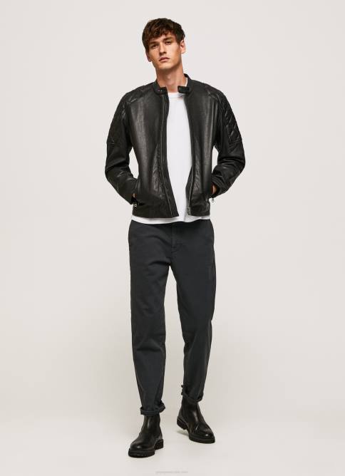 negro chaqueta biker de piel de cordero Pepe Jeans 06X4835 hombres - Imagen 2