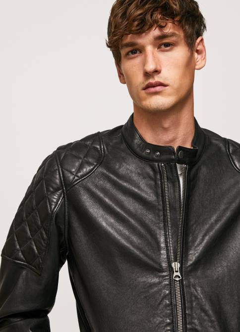 negro chaqueta biker de piel de cordero Pepe Jeans 06X4835 hombres - Imagen 3