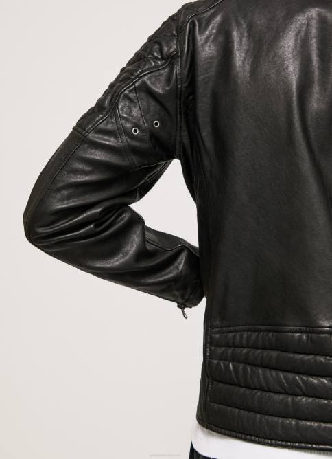 negro chaqueta biker de piel de cordero Pepe Jeans 06X4835 hombres - Imagen 4