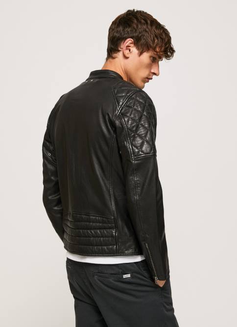 negro chaqueta biker de piel de cordero Pepe Jeans 06X4835 hombres - Imagen 5