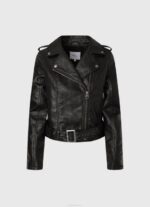 negro chaqueta motera con hombreras hombreras Pepe Jeans 06X4116 mujer - Imagen 5