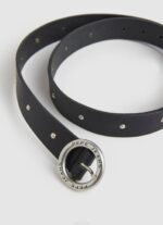 negro cinturón de piel con hebilla redonda Pepe Jeans 06X4762 mujer - Imagen 2