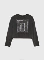 negro lavado camiseta estampada de manga larga Pepe Jeans 06X4427 mujer - Imagen 5