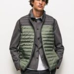 negro lavado chaleco capitonado con diseño colour block Pepe Jeans 06X4840 hombres