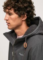 negro lavado chaqueta con forro polar Pepe Jeans 06X4836 hombres - Imagen 3