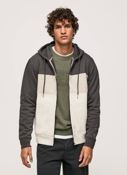 negro lavado jersey de algodón con cremallera Pepe Jeans 06X4892 hombres - Imagen 2