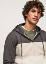 negro lavado jersey de algodón con cremallera Pepe Jeans 06X4892 hombres - Imagen 3
