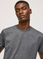 negro lavado playera con logo bordado Pepe Jeans 06X4976 hombres