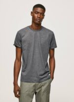 negro lavado playera con logo bordado Pepe Jeans 06X4976 hombres - Imagen 3